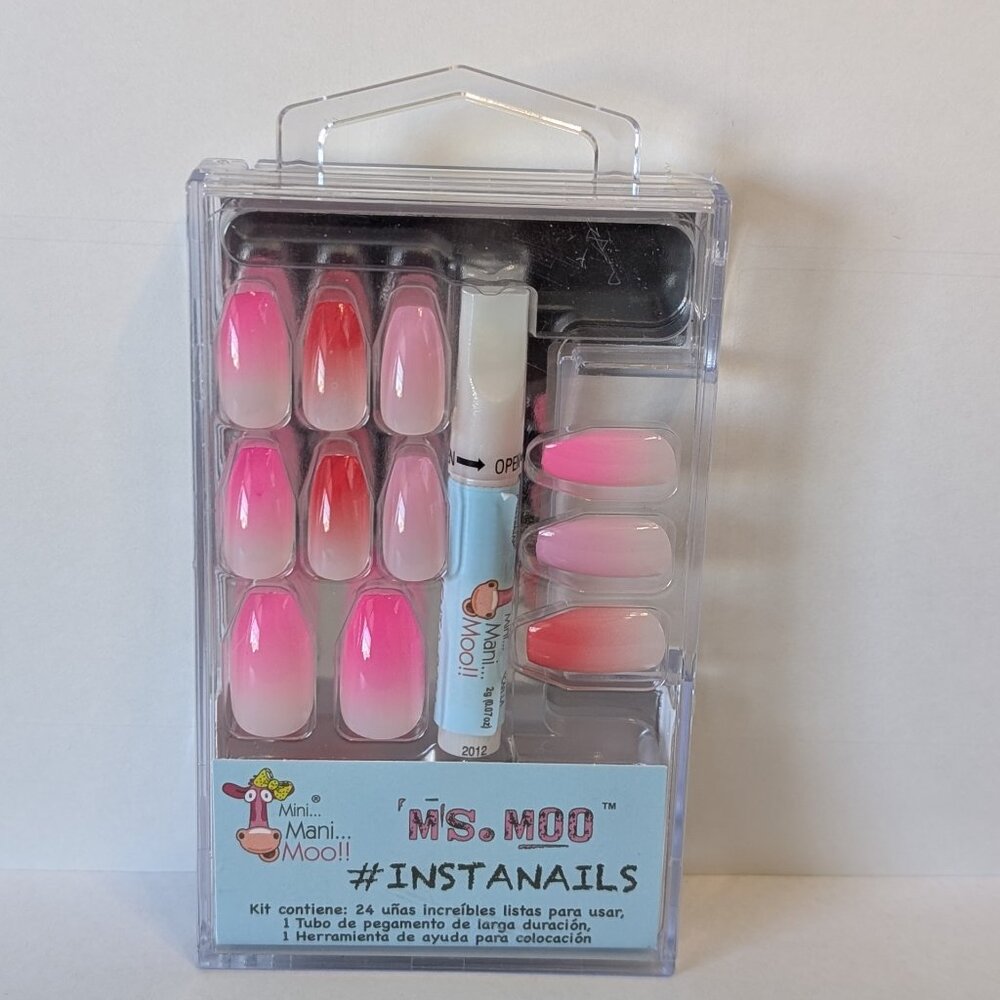 Instant Nails Multi Color Pinks & Red